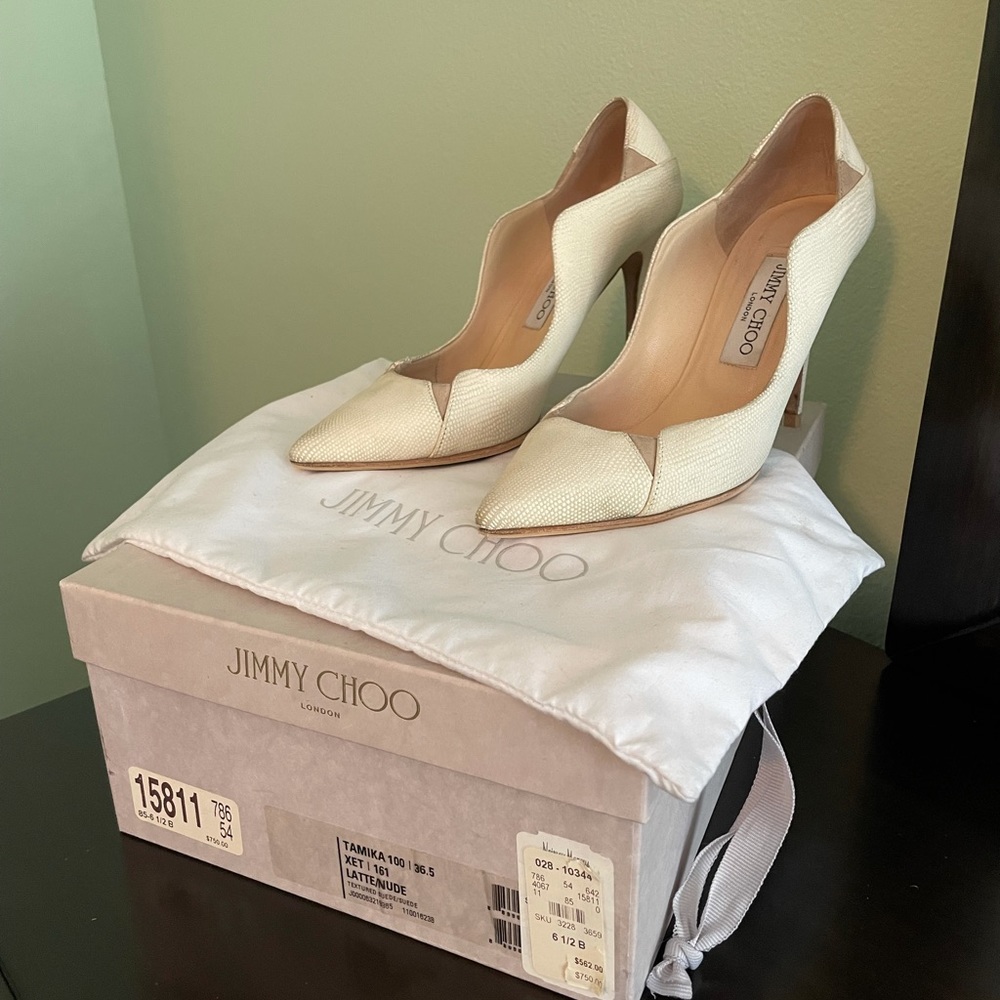 Jimmy Choo Nude/Textured Suede pumps